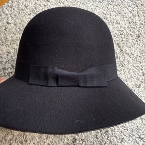 Classic Magid Hats felt black hat with bow accent | vintage inspired
